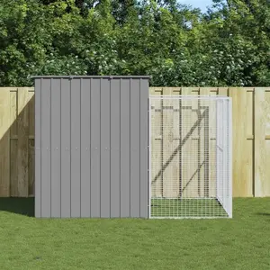 Comparateur de prix : vidaXL Niche pour chien avec cour gris clair 214x253x181 cm