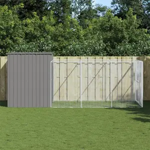 Comparateur de prix : vidaXL Niche pour chien avec cour gris clair 214x457x181 cm