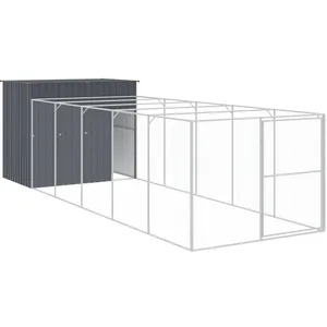 Comparateur de prix : vidaXL Niche pour chien avec cour anthracite 214x661x181 cm