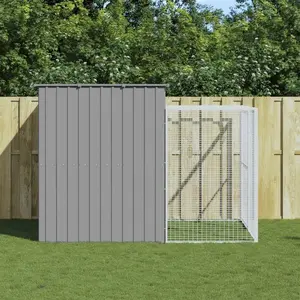 Comparateur de prix : vidaXL Niche pour chien avec cour gris clair 214x253x181 cm