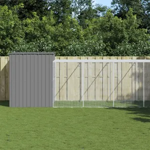 vidaXL Niche pour chien avec cour gris clair 214x661x181 cmVendu parrue-du-commerce