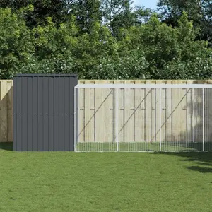 vidaXL Niche pour chien avec cour anthracite 214x1273x181 cmVendu parvidaxl