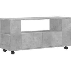 vidaXL Meuble TV gris béton 102x34,5x43 cm bois d'ingénierie