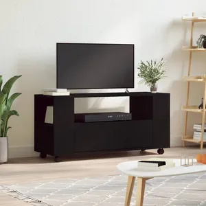 vidaXL Meuble TV noir 102x34,5x43 cm bois d'ingénierie pas cher