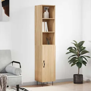 vidaXL Buffet haut Chêne sonoma 34,5x34x180 cm Bois d'ingénierie pas cher