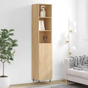 vidaXL Buffet haut Chêne sonoma 34,5x34x180 cm Bois d'ingénierie pas cher