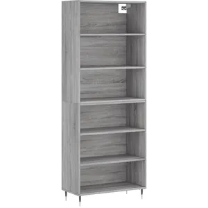 vidaXL Buffet sonoma gris 69,5x32,5x180 cm bois d'ingénierie pas cher