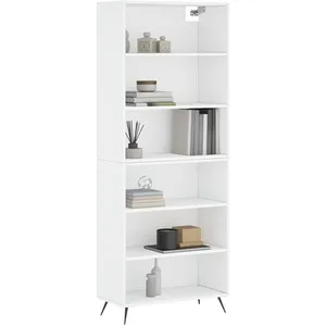 vidaXL Buffet blanc 69,5x32,5x180 cm bois d'ingénierie pas cher