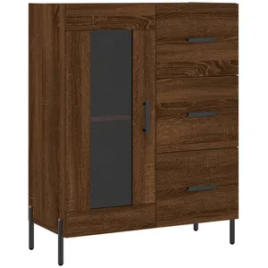 vidaXL Buffet haut Chêne marron 69,5x34x180 cm Bois d'ingénierie pas cher