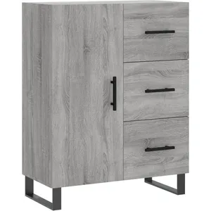 vidaXL Buffet haut Sonoma gris 69,5x34x180 cm Bois d'ingénierie pas cher