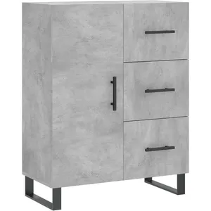 vidaXL Buffet haut Gris béton 69,5x34x180 cm Bois d'ingénierie pas cher