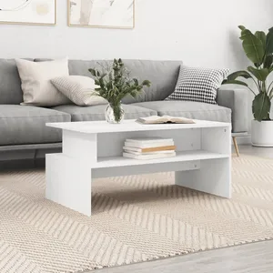 Comparateur de prix : vidaXL Table basse blanc 90x55x42,5 cm bois d'ingénierie