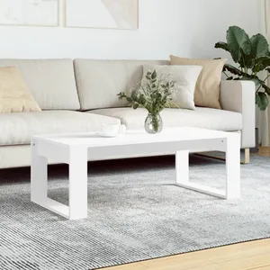 Comparateur de prix : vidaXL Table basse blanc 102x50x35 cm bois d'ingénierie