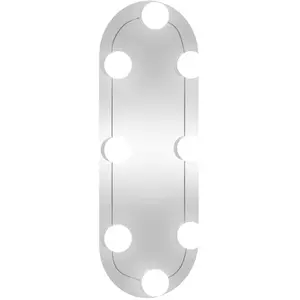 vidaXL Miroir mural avec lumières LED 15x40 cm verre ovale pas cher