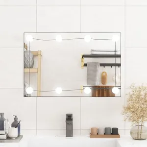 vidaXL Miroir mural avec lumières LED 40x60 cm verre rectangulaire pas cher