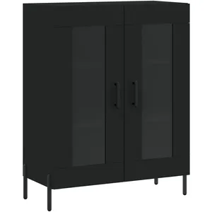 vidaXL Buffet haut Noir 69,5x34x180 cm Bois d'ingénierie pas cher