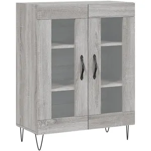 vidaXL Buffet haut Sonoma gris 69,5x34x180 cm Bois d'ingénierie pas cher