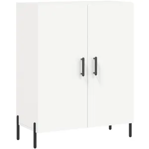 vidaXL Buffet haut Blanc 69,5x34x180 cm Bois d'ingénierie pas cher