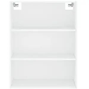 vidaXL Buffet haut Blanc 69,5x34x180 cm Bois d'ingénierie pas cher