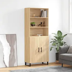 vidaXL Buffet haut Chêne sonoma 69,5x34x180 cm Bois d'ingénierie pas cher