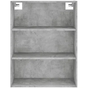 vidaXL Buffet haut Gris béton 69,5x34x180 cm Bois d'ingénierie pas cher