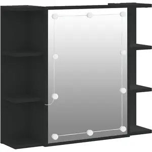 Comparateur de prix : vidaXL Armoire à miroir avec LED noir 70x16,5x60 cm