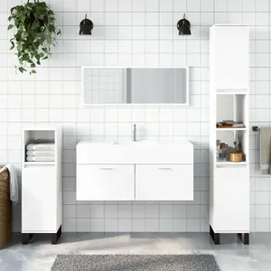 Comparateur de prix : vidaXL Armoire de bain avec miroir blanc brillant bois d'ingénierie