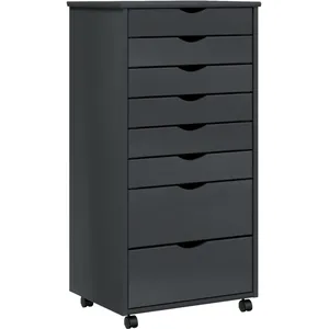 vidaXL Armoire roulante avec tiroirs MOSS gris bois de pin solide