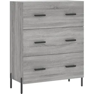 vidaXL Buffet haut Sonoma gris 69,5x34x180 cm Bois d'ingénierie pas cher