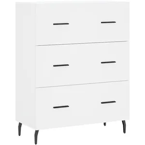 vidaXL Buffet haut Blanc 69,5x34x180 cm Bois d'ingénierie pas cher