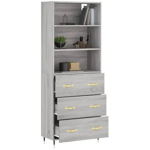 vidaXL Buffet haut Sonoma gris 69,5x34x180 cm Bois d'ingénierie pas cher
