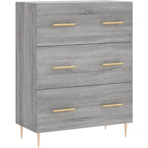 vidaXL Buffet haut Sonoma gris 69,5x34x180 cm Bois d'ingénierie pas cher