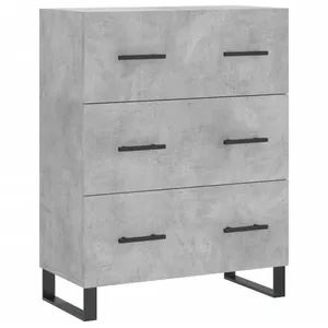 vidaXL Buffet haut Gris béton 69,5x34x180 cm Bois d'ingénierie pas cher