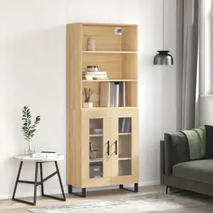 vidaXL Highboard chêne Sonoma 69,5x34x180 cm Matériau dérivé du bois pas cher