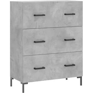 vidaXL Buffet haut Gris béton 69,5x34x180 cm Bois d'ingénierie pas cher