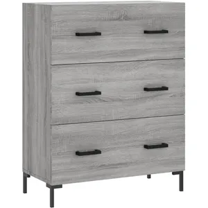 vidaXL Buffet haut Sonoma gris 69,5x34x180 cm Bois d'ingénierie pas cher
