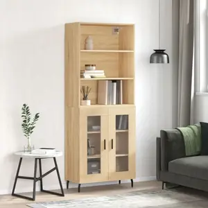 vidaXL Highboard chêne Sonoma 69,5x34x180 cm Matériau dérivé du bois pas cher