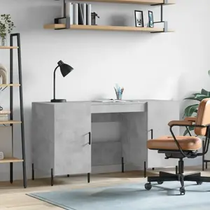 Comparateur de prix : vidaXL Bureau gris béton 140x50x75 cm bois d'ingénierie