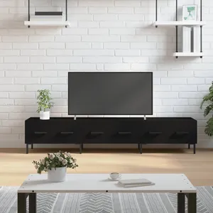 vidaXL Meuble TV noir 150x36x30 cm bois d'ingénierie pas cher
