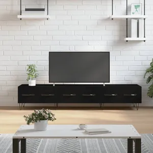 vidaXL Meuble TV noir 150x36x30 cm bois d'ingénierie pas cher