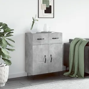 vidaXL Buffet gris béton 69,5x34x90 cm bois d'ingénierie pas cher