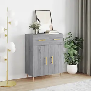 vidaXL Buffet sonoma gris 69,5x34x90 cm bois d'ingénierie pas cher