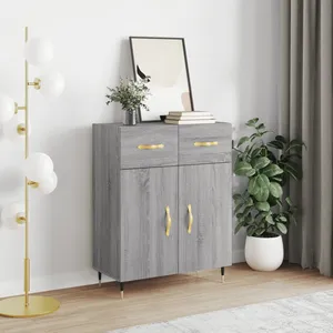 vidaXL Buffet sonoma gris 69,5x34x90 cm bois d'ingénierie pas cher