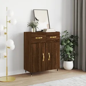 vidaXL Buffet chêne marron 69,5x34x90 cm bois d'ingénierie pas cher