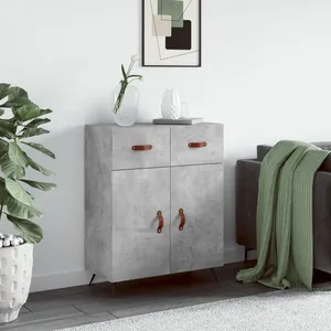 vidaXL Buffet gris béton 69,5x34x90 cm bois d'ingénierie pas cher