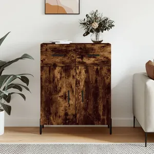 vidaXL Buffet chêne fumé 69,5x34x90 cm bois d'ingénierie pas cher
