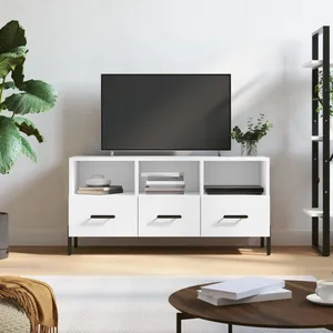 vidaXL Meuble TV blanc 102x36x50 cm bois d'ingénierie pas cher