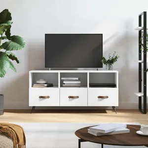 vidaXL Meuble TV blanc 102x36x50 cm bois d'ingénierie pas cher