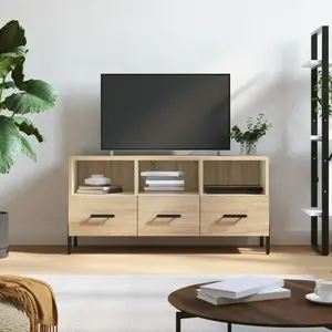 vidaXL Meuble TV chêne sonoma 102x36x50 cm bois d'ingénierie pas cher