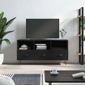 Comparateur de prix : vidaXL Meuble TV noir 102x36x50 cm bois d'ingénierie